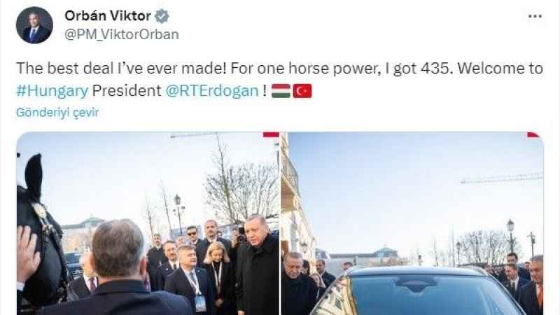Erdoğan'ın Togg hediye ettiği Orban'dan güldüren paylaşım