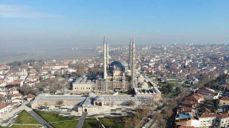 Selimiye Camii'nin üç minaresinde çalışmalar bitti