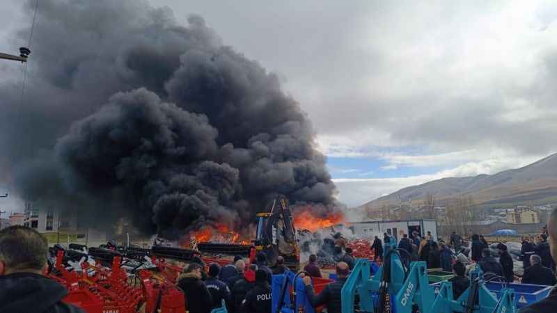 Sivas’ta bir iş yerinde korkutan yangın