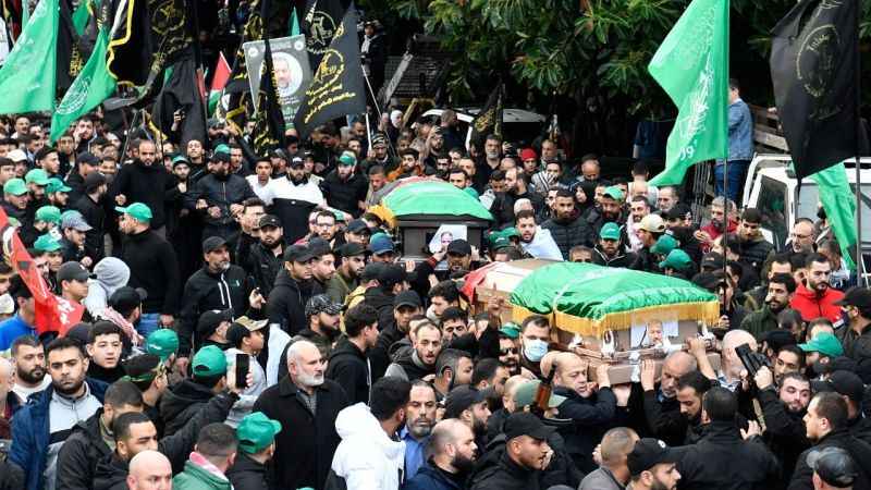 Hamas'ın iki numaralı ismi Salih El Aruri için cenaze töreni