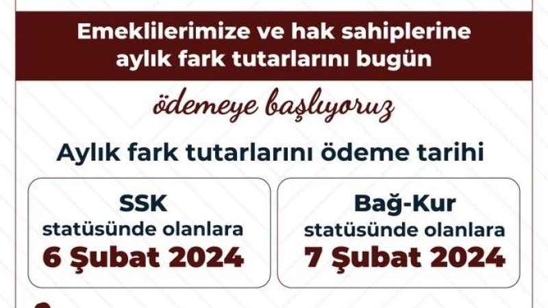 Emekli aylık farkları ödenmeye başlandı