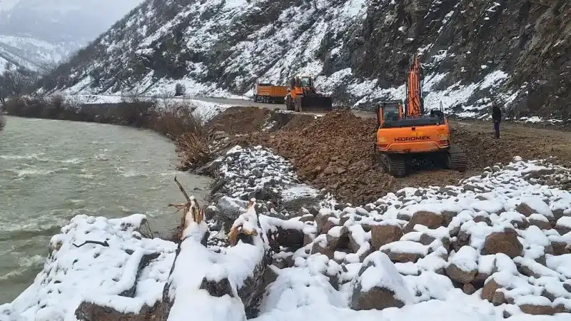 Çığ nedeniyle kapanan Çatak-Pervari kara yolu açıldı
