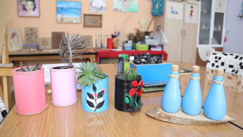 Atık malzemeler sanata dönüşüyor