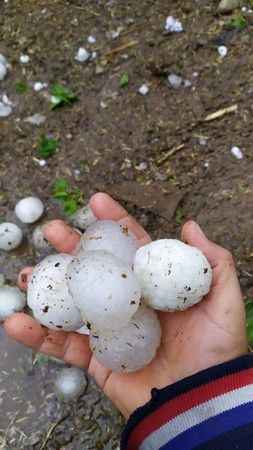 YUMURTA BÜYÜKLÜĞÜNDE DOLU VURDU