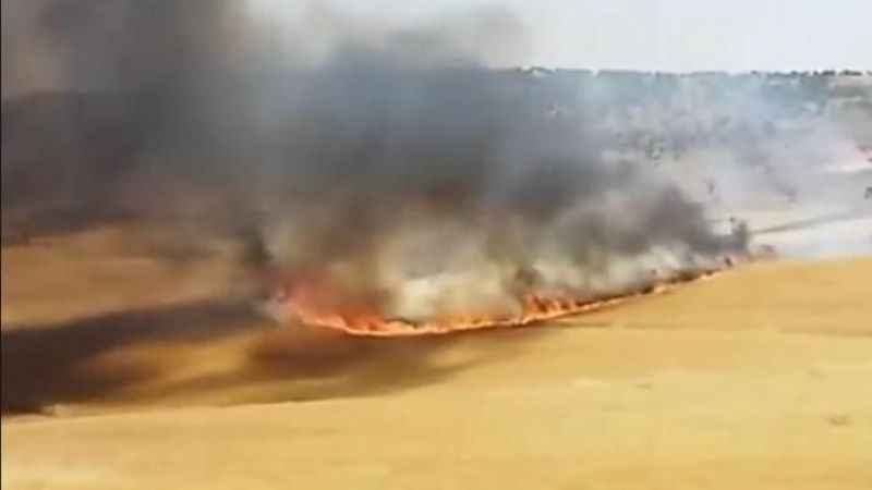 Diyarbakır’da yaklaşık 130 dönümlük buğday tarlası küle döndü