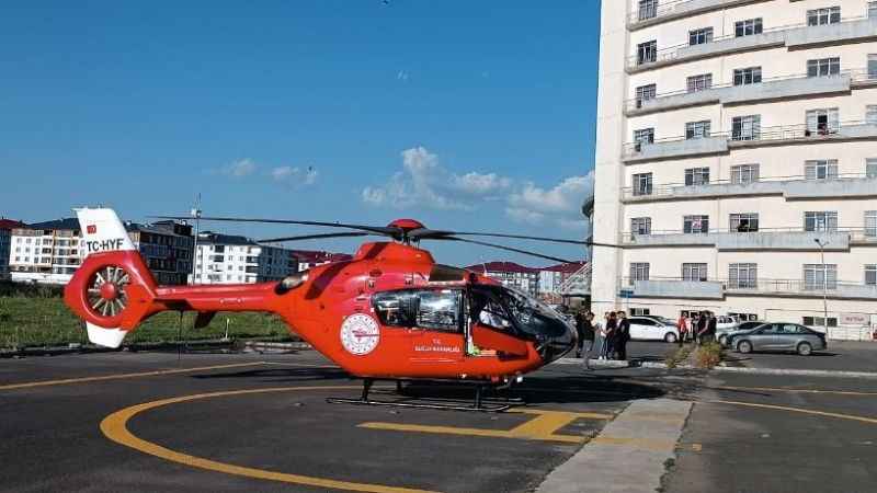 Yeni doğan bebek için ambulans helikopter