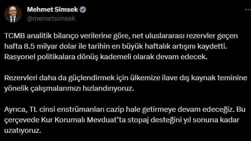 Bakan Şimşek: “Ülkemize ilave dış kaynak teminine yönelik çalışmalarımızı hızlandırıyoruz”