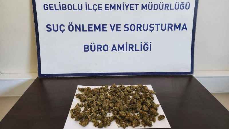 Gelibolu’da sırt çantasından 90 gram skunk çıktı: 2 gözaltı