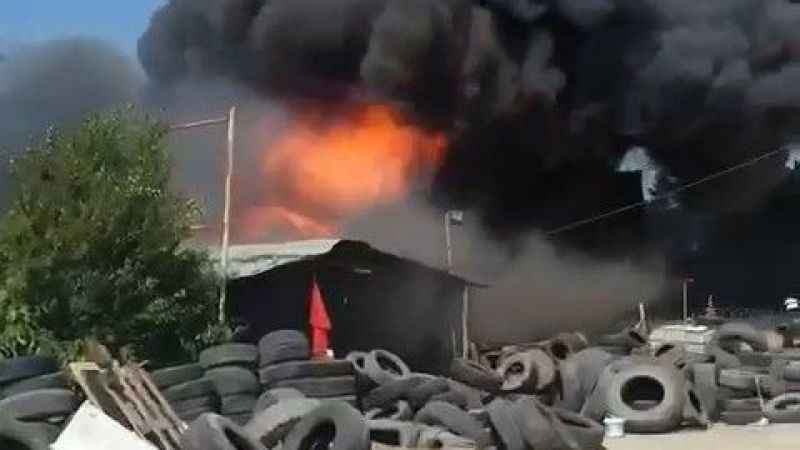 Lastikler alev topuna döndü