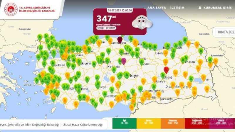 Türkiye’de en kalitesiz hava Boyabat’ta