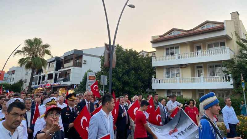 15 Temmuz Milli Birlik ve Beraberlik günü "Yüzyılın Kahramanları" teması ile Marmaris'te kutlandı
