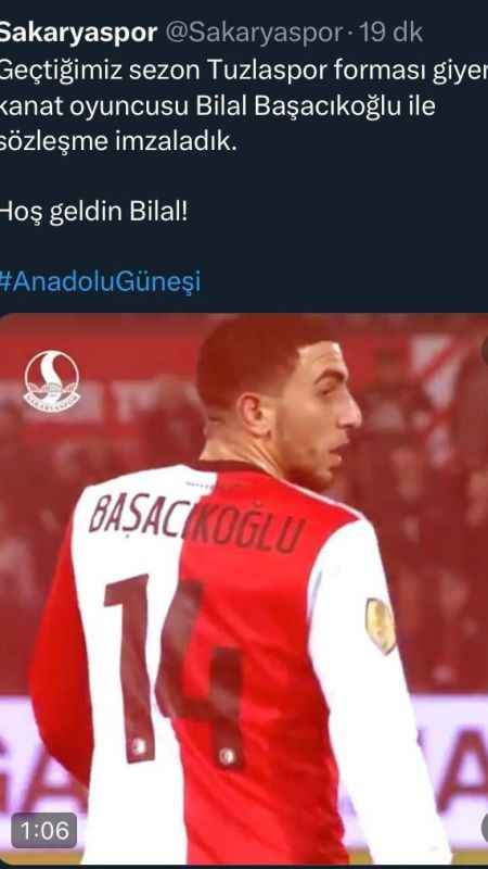 Sakaryaspor, Bilal Başacıkoğlu ile sözleşme imzaladı