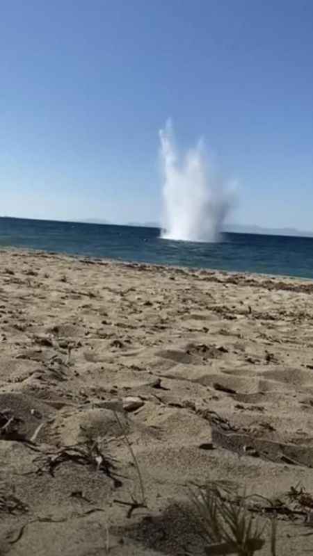 Bozcaada açıklarında bulunan patlamamış mayın imha edildi