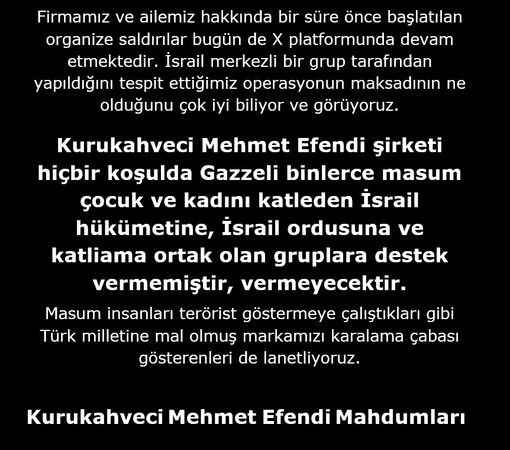 Kurukahveci Mehmet Efendi'den 'İsrail' açıklaması