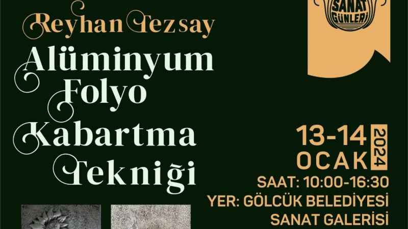 Gölcük'te alüminyum kabartma tekniği ile sanat etkinliği