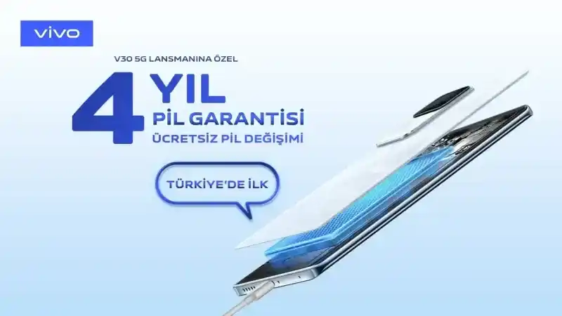 Pil sağlığı garantisi veren ilk Android telefon vivo V30 Türkiye'de