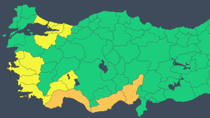 İstanbul ve İzmir dahil 14 kente Meteoroloji'den turuncu ve sarı uyarı