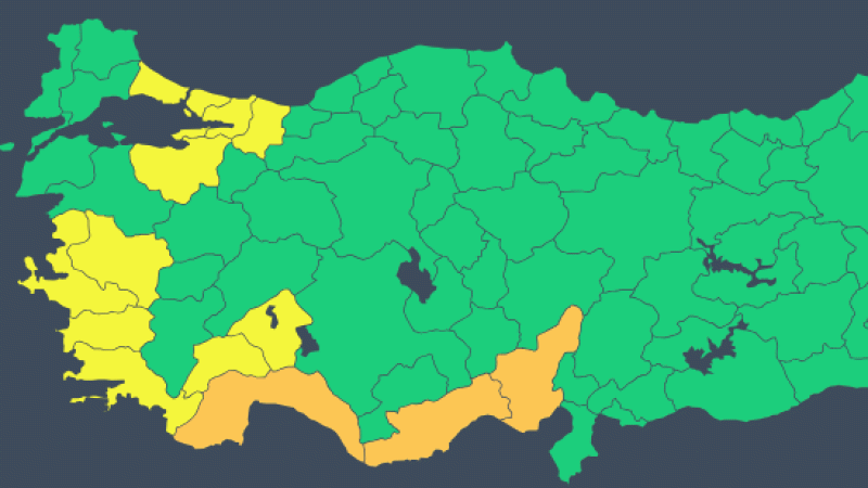 İstanbul ve İzmir dahil 14 kente Meteoroloji'den turuncu ve sarı uyarı