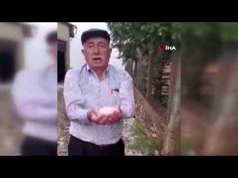 Sivas'ta misket büyüklüğünde dolu yağdı