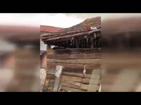 Kastamonu'da yumurta büyüklüğünde dolu yağdı