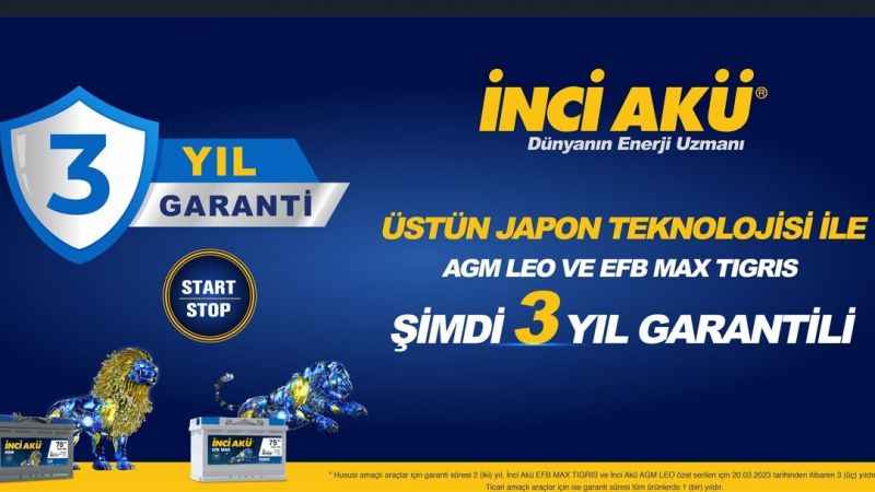 İnci Akü, Japon teknolojili Start-Stop ürünlerinin garanti süresini üç yıla uzattı