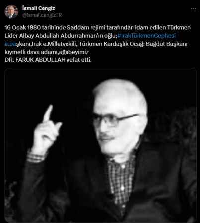 Türk dünyasının ağabeyi Dr. Faruk Abdullah Hakk'a yürüdü