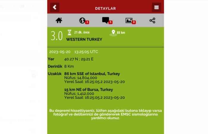 BURSA DEPREM Mİ OLDU? 20 Mayıs 2023 Bursa'da az önce deprem mi oldu? AFAD, Kandilli son depremler listesi..