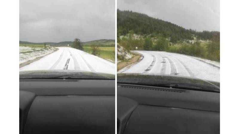 Karabük'te yaz ayında dolu yağışı kıştan kalma görüntü ortaya çıkardı