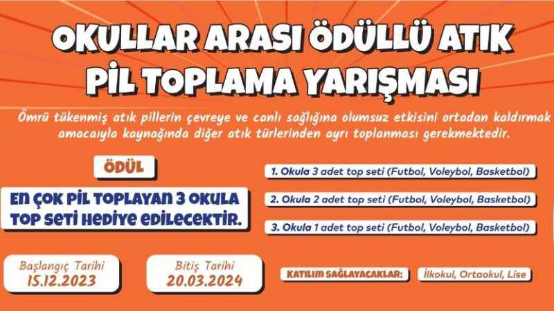 Kartal Belediyesi'nden öğrencilere Atık Pil Toplama Yarışması