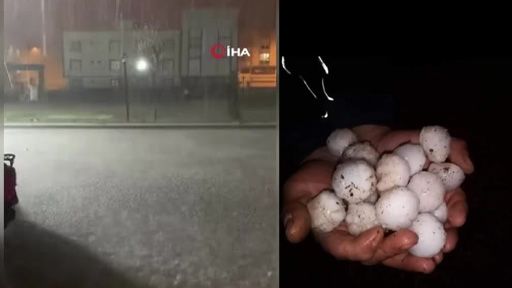 Kilis’te ceviz büyüklüğünde dolu yağdı, ürperten görüntüler kameraya yansıdı