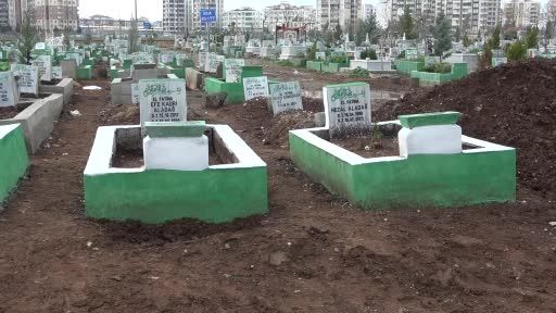 Diyarbakır’da yağmur sonrası depremzedelerin mezarları çöktü, obruklar oluştu