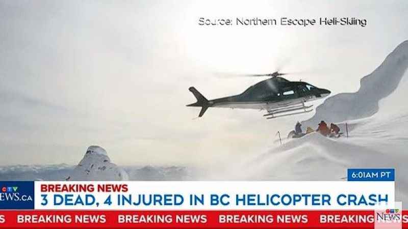 Kanada'daki kayakçıları taşıyan helikopter düştü