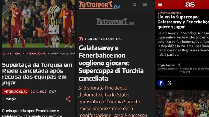 Süper Kupa finalinin iptali, Avrupa basınında