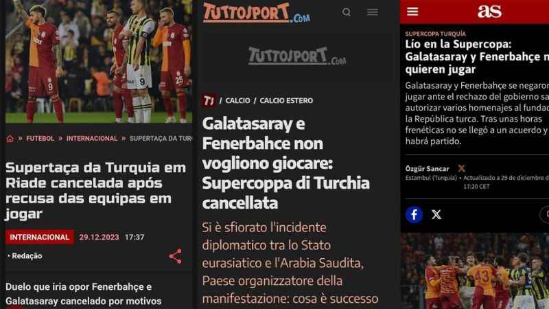 Süper Kupa finalinin iptali, Avrupa basınında