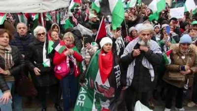 Fransa'da Filistin'e destek mitingi düzenlendi