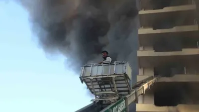 Alanya’da 12 katlı inşaatta korkutan yangın