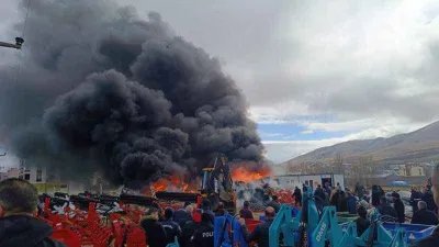 Sivas’ta bir iş yerinde korkutan yangın