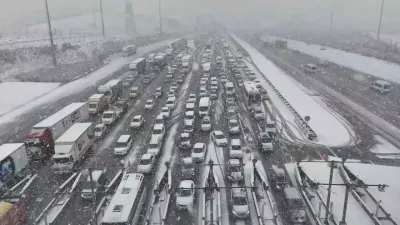 Kuzey Marmara Otoyolu beyaza büründü