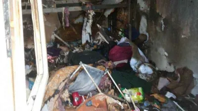 Depremzedenin prefabrik evinde çıkan yangın korkuttu