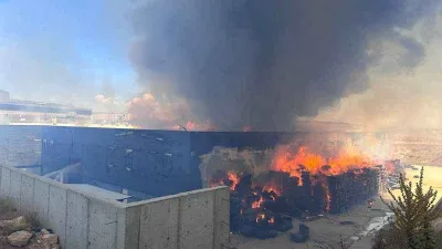 Çocuk bezi fabrikasında yangın