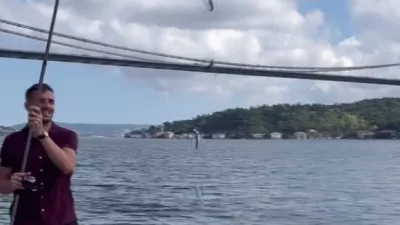 Dusan Tadic, İstanbul Boğazı'nda balık tuttu