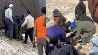 Buzulların altında kalan 2 kişiyi arama çalışmaları devam ediyor