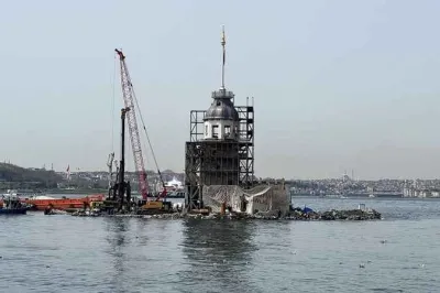 Kız Kulesi restorasyonunda sona gelindi: İskeleler kalktı!