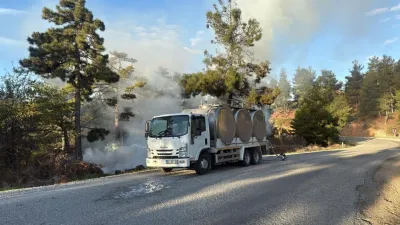 Orman yangınına sütlü müdahale