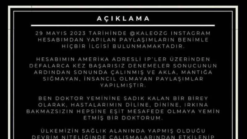 İğrenç paylaşımları yapan doktordan açıklama