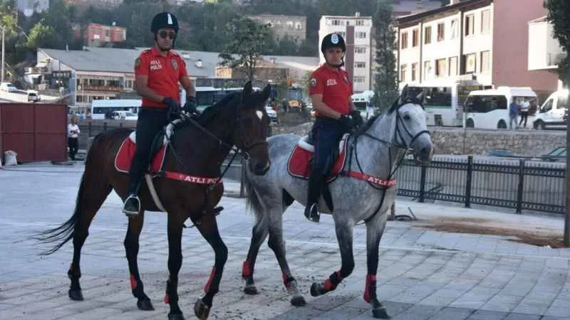 Ankara ve Van polis atlı birlikleri Bitlis’in tarihi sokaklarında devriye attı