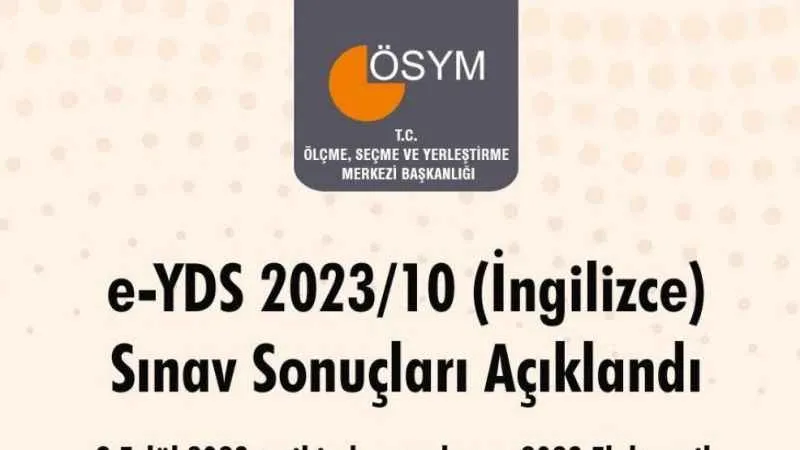 e-YDS 2023/10 sonuçları açıklandı