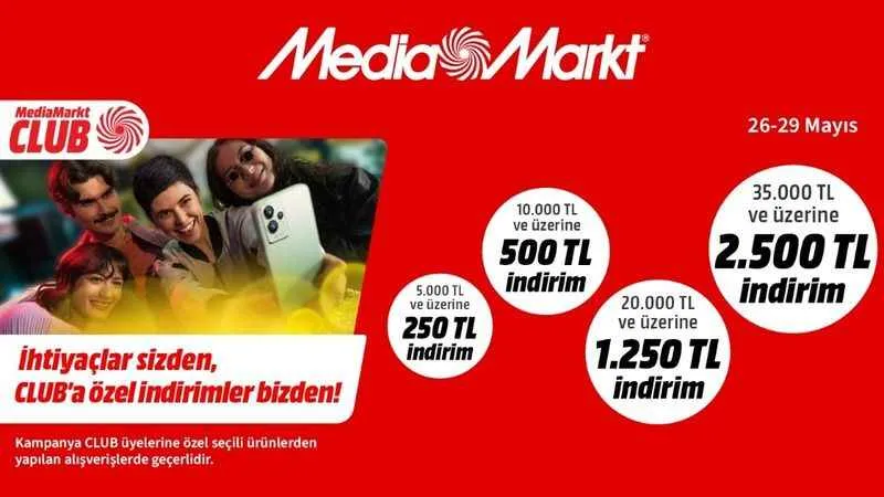 MediaMarkt’tan CLUB üyelerine özel 2.500 TL’ye varan indirim