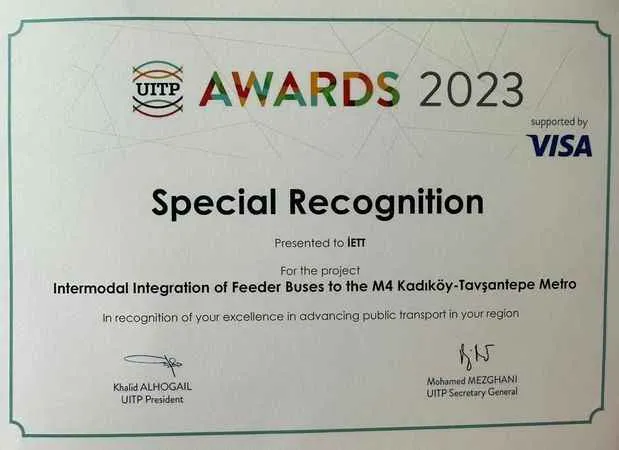 İETT’ye Uluslararası Toplu Taşıma Ödülü