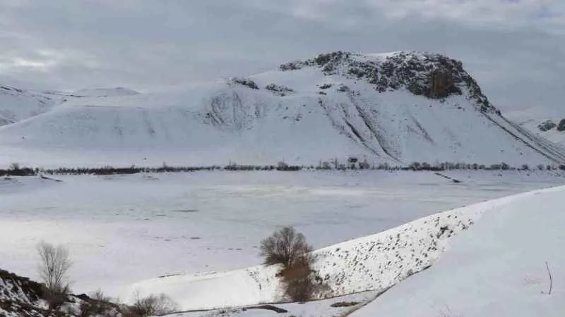 Tercan Baraj Gölü dondu